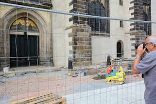 8039 Schlosskirche / Kirche der Reformation in Lutherstadt Wittenberg - Thesentr, an der Luther 1517 seine 95 Thesen angeschlagen haben soll.