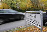 1267 Ortschild Stadtteil Bramfeld, Bezirk Wandsbek.