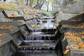 1941 Hamburgs Flsse - Fischtreppe der Susebek am Susebekweg in Hummelsbttel.