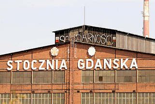 4956 Werft Danzig / tocznia Gdańsk Spółka Akcyjna - ehemalige Leninwerft - Schriftzug Solidarnosc.