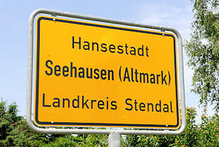 4420 Stadtschild Hansestadt Seehausen ( Altmark ); Landkreis Stendal.