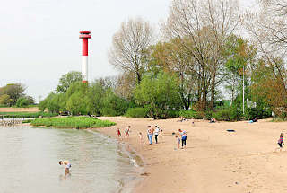 1579 Elbstrand in Kollmar - Leuchtfeuer, Leuchtturm.