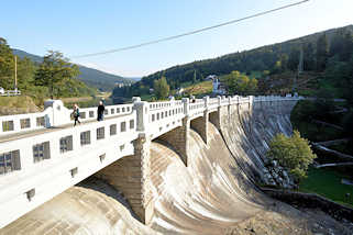 5708 Krausebauden-Talsperre - Labsk přehrada / Elbestaudamm bei  Špindlerův Mln (Spindlermhle) im Riesengebirge, erbaut 1911 - 1916